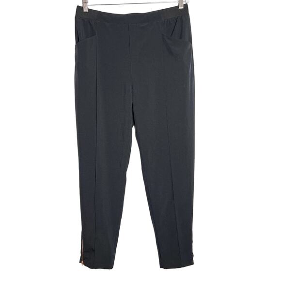 Soft Surroundings Stretch Ankle Zip Pants SIZE L Black Pull On Joggers - Picture 1 of 15